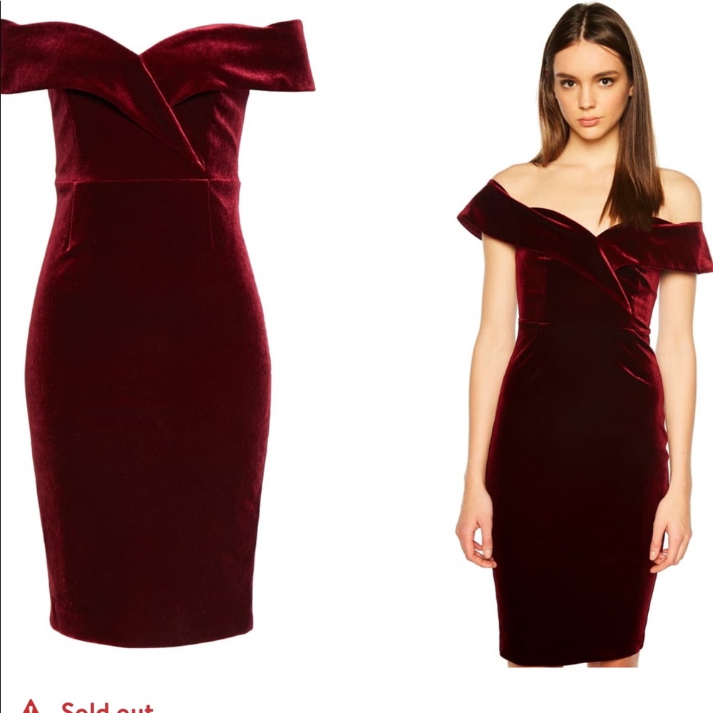 Off the shoulder velvet dress WORN ONCE